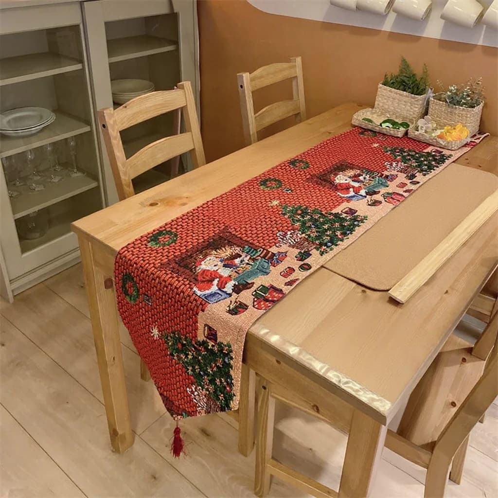 クリスマス テーブルランナー コットン混紡 装飾クロス