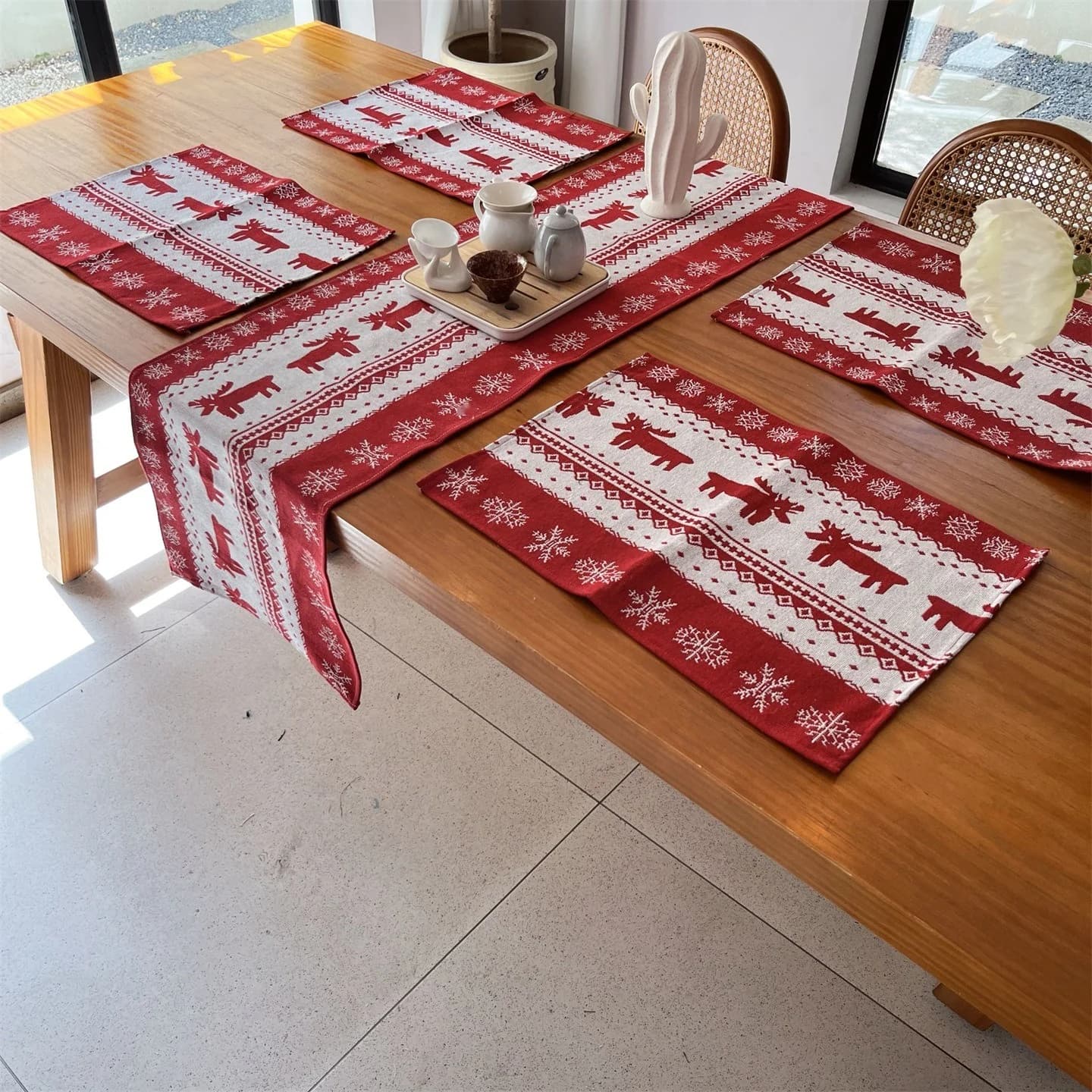 北欧風 クリスマス テーブルランナー＆ランチョンマットセット
