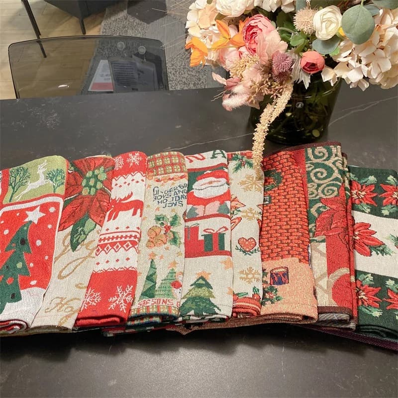 コットン混紡 クリスマス テーブルランナー 幅33cm
